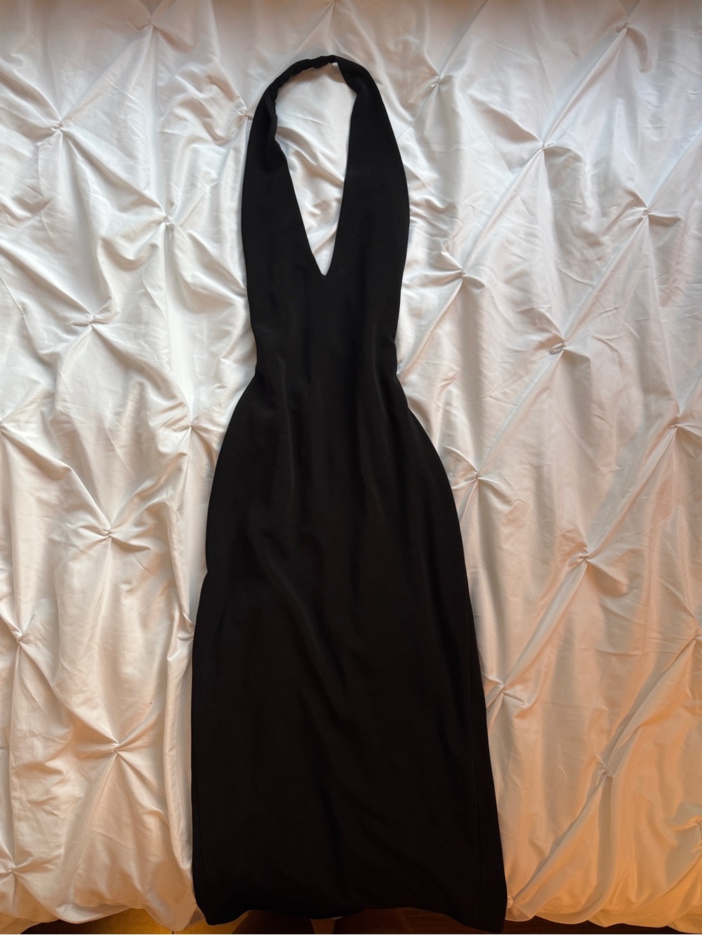 AQ/AQ Black Backless Halter Maxi Dress